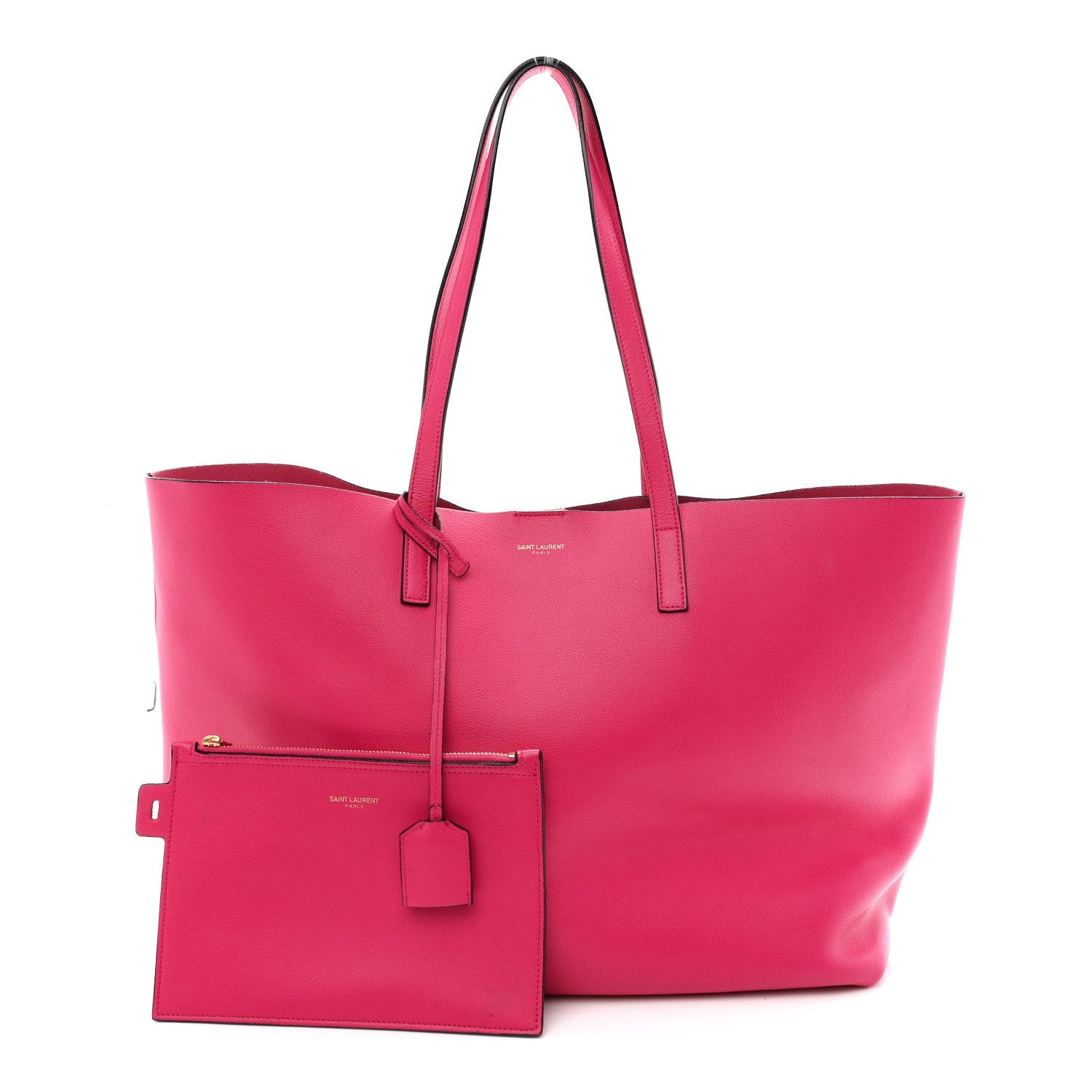 Calfskin Large Shopping Tote Fuchsia