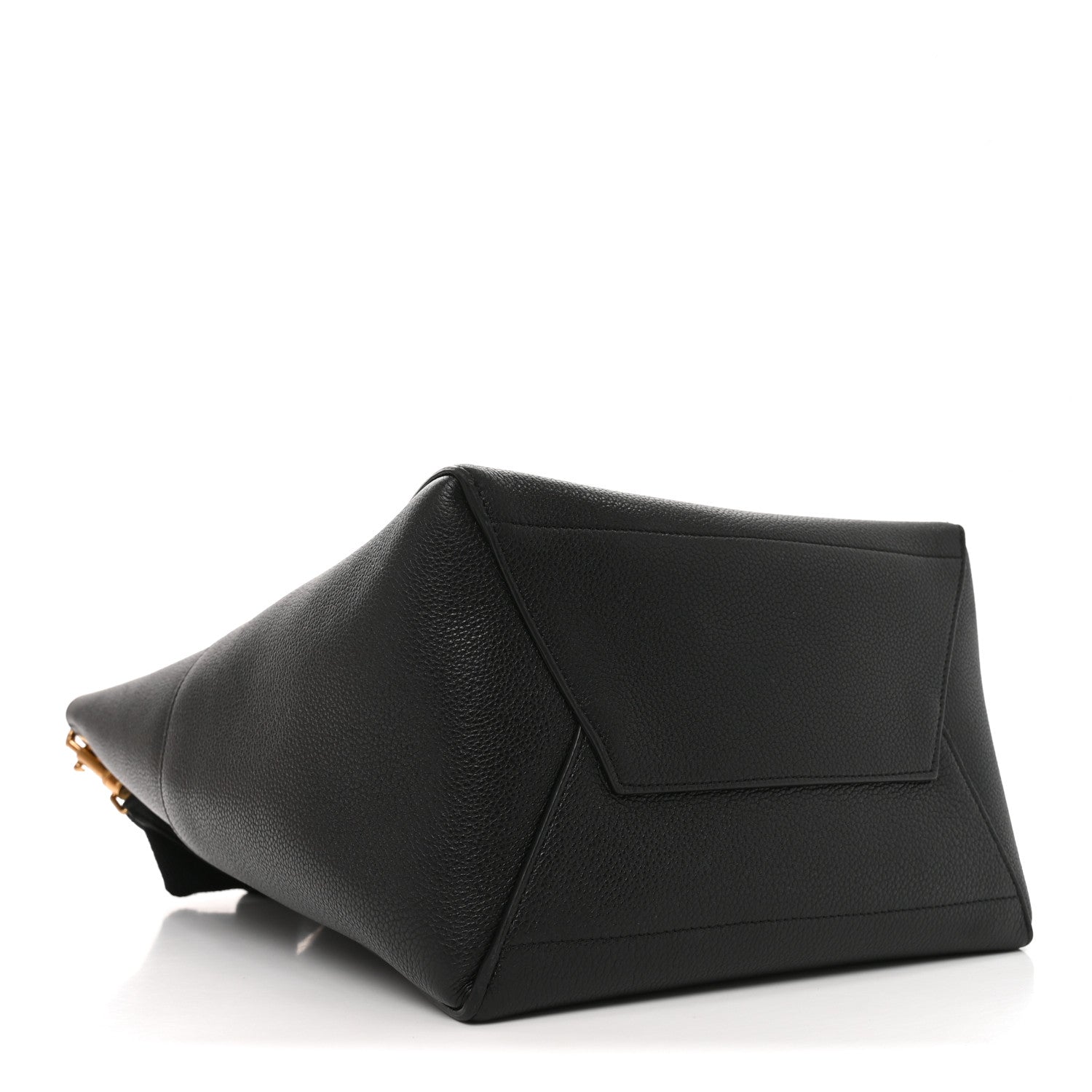Soft Grained Calfskin Sangle Bucket Bag Black