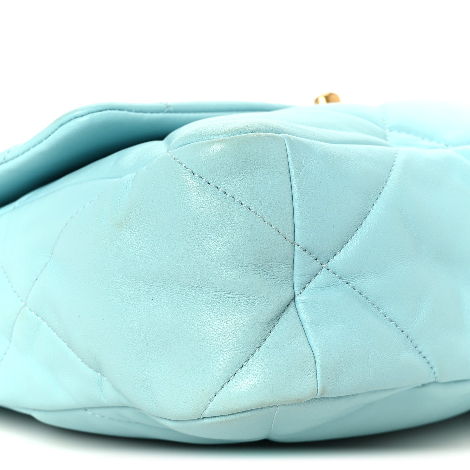 Lambskin Quilted Large Chanel 19 Flap Light Blue