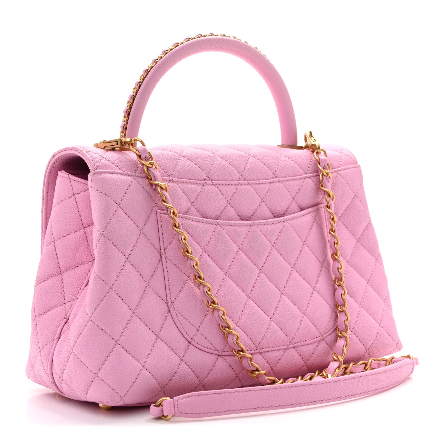 Caviar Quilted Small Coco Chain Handle Flap Lilac