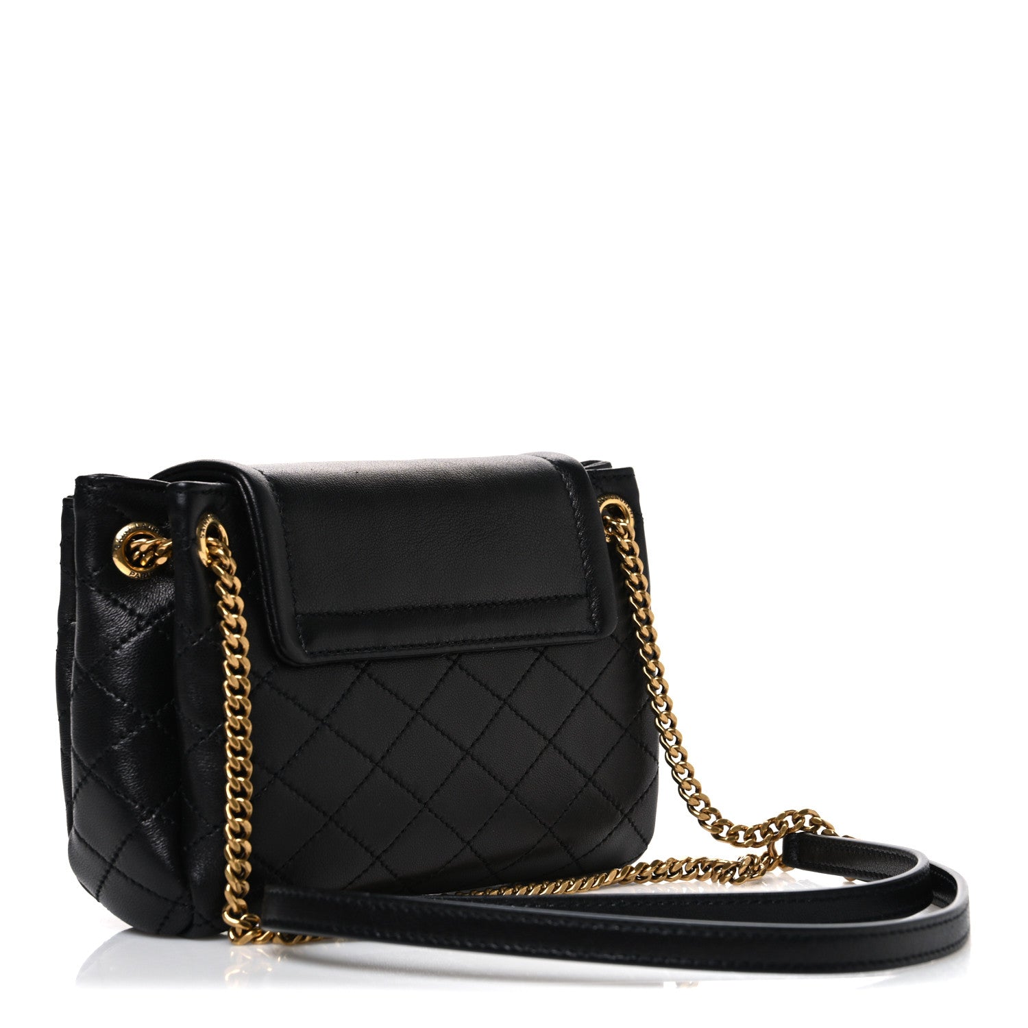 Lambskin Quilted Monogram Mini Nolita Black