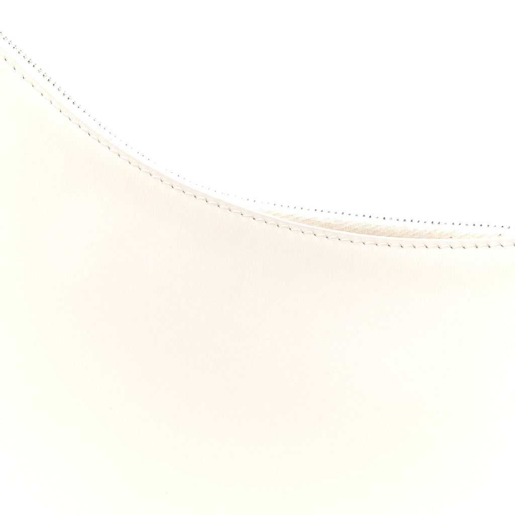 Smooth Calfskin Half Moon Shoulder Bag New Ivory