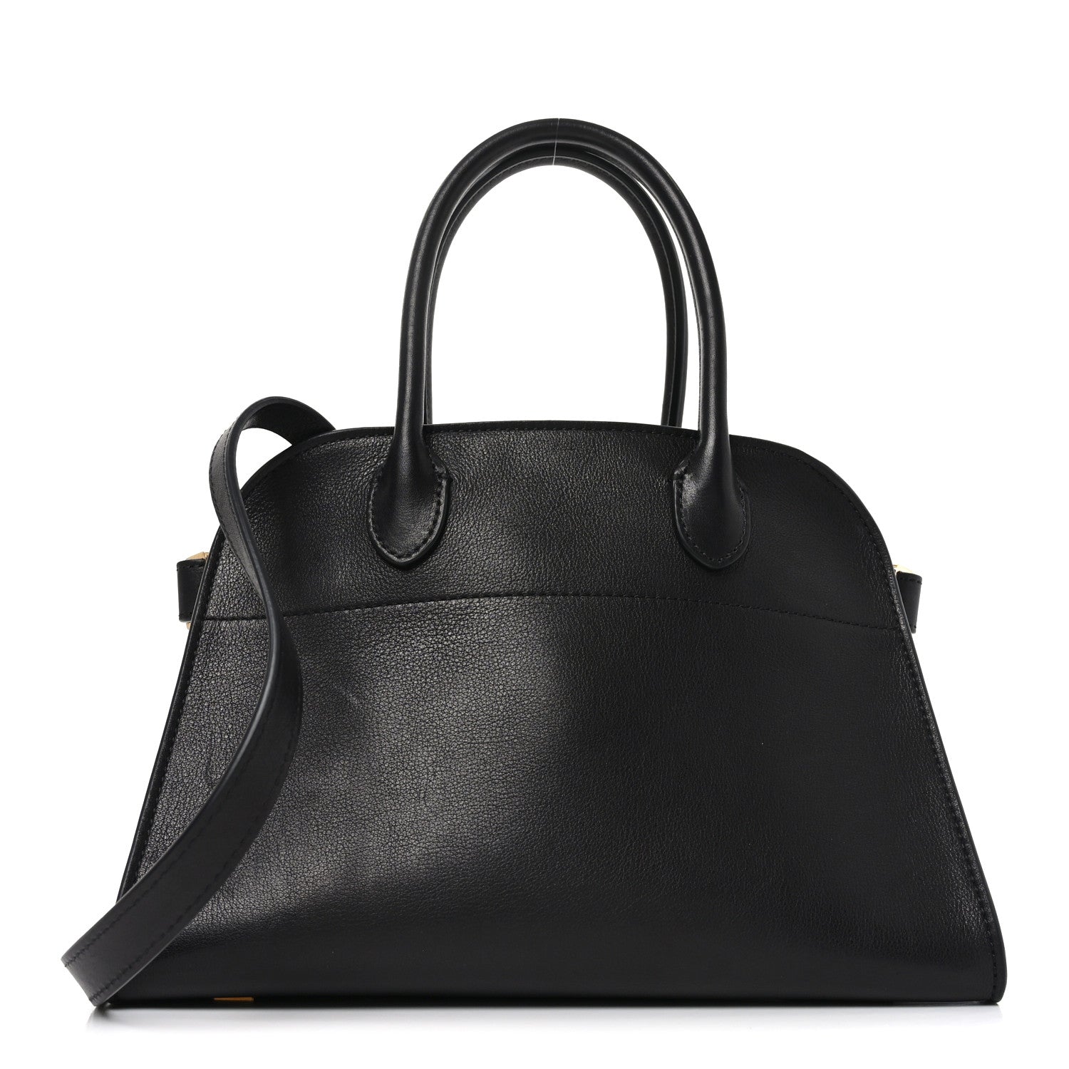 Polished Saddle Calfskin Soft Margaux 10 Bag Black