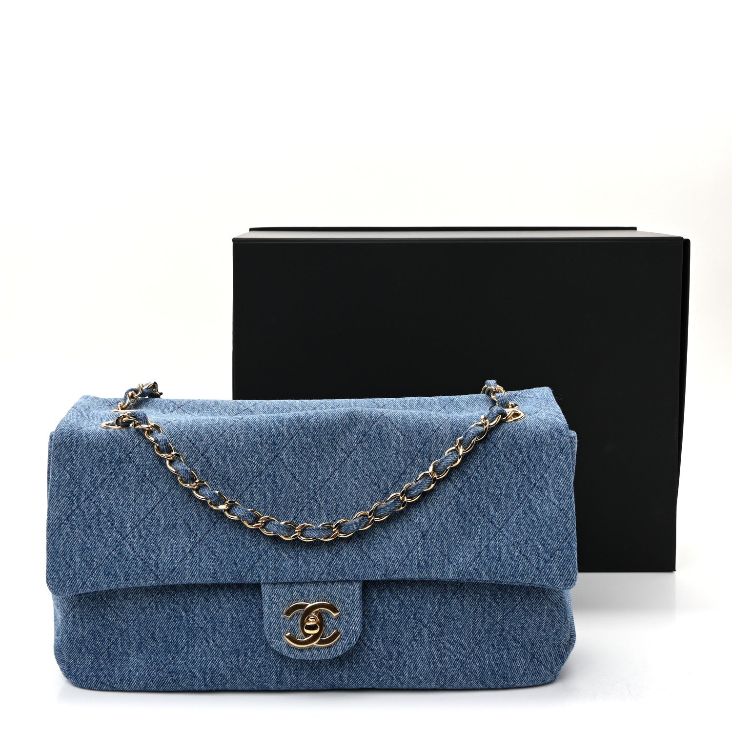 Denim Small Souplissimo Maxi Flap Blue