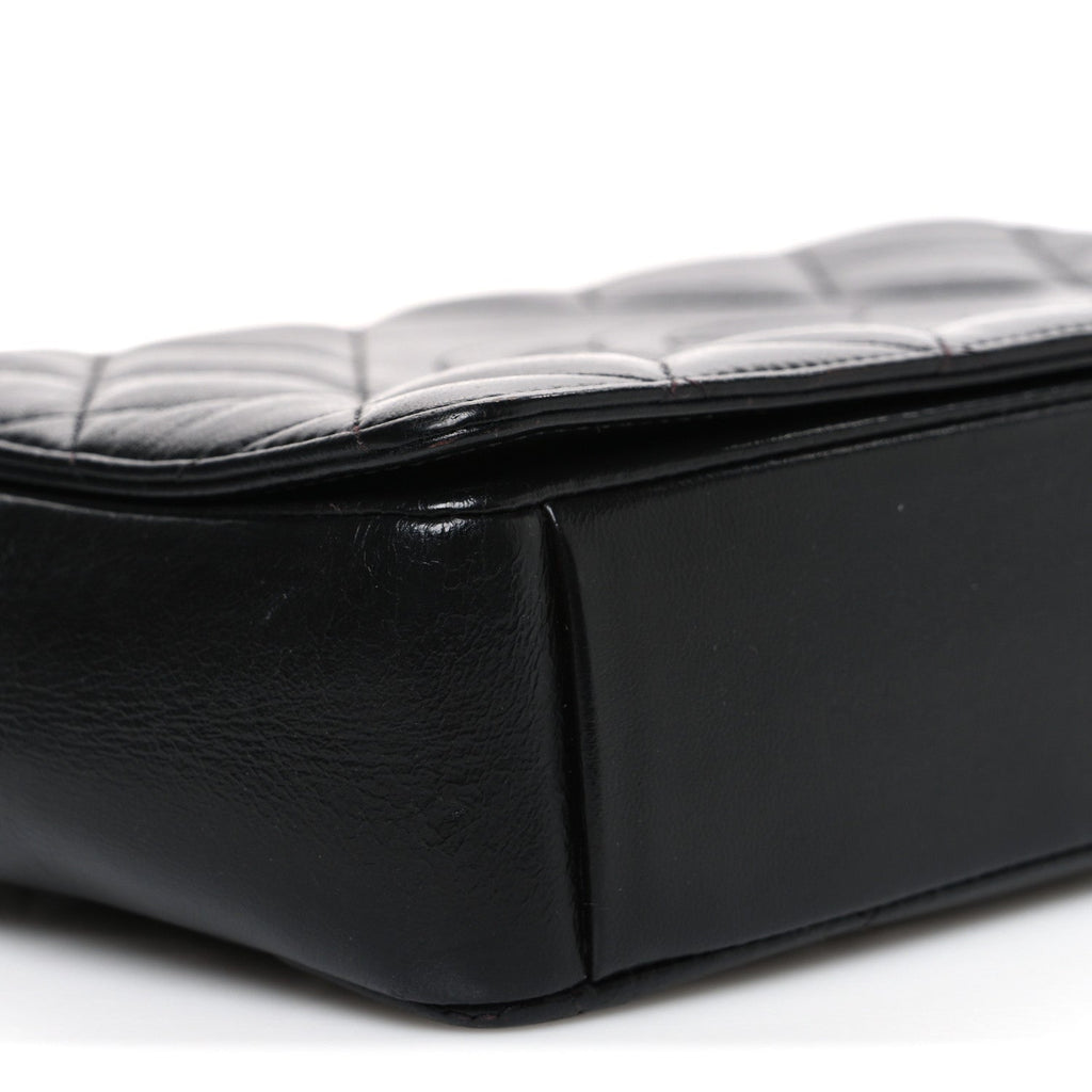 Lambskin Quilted Medium Diamond CC Flap Black