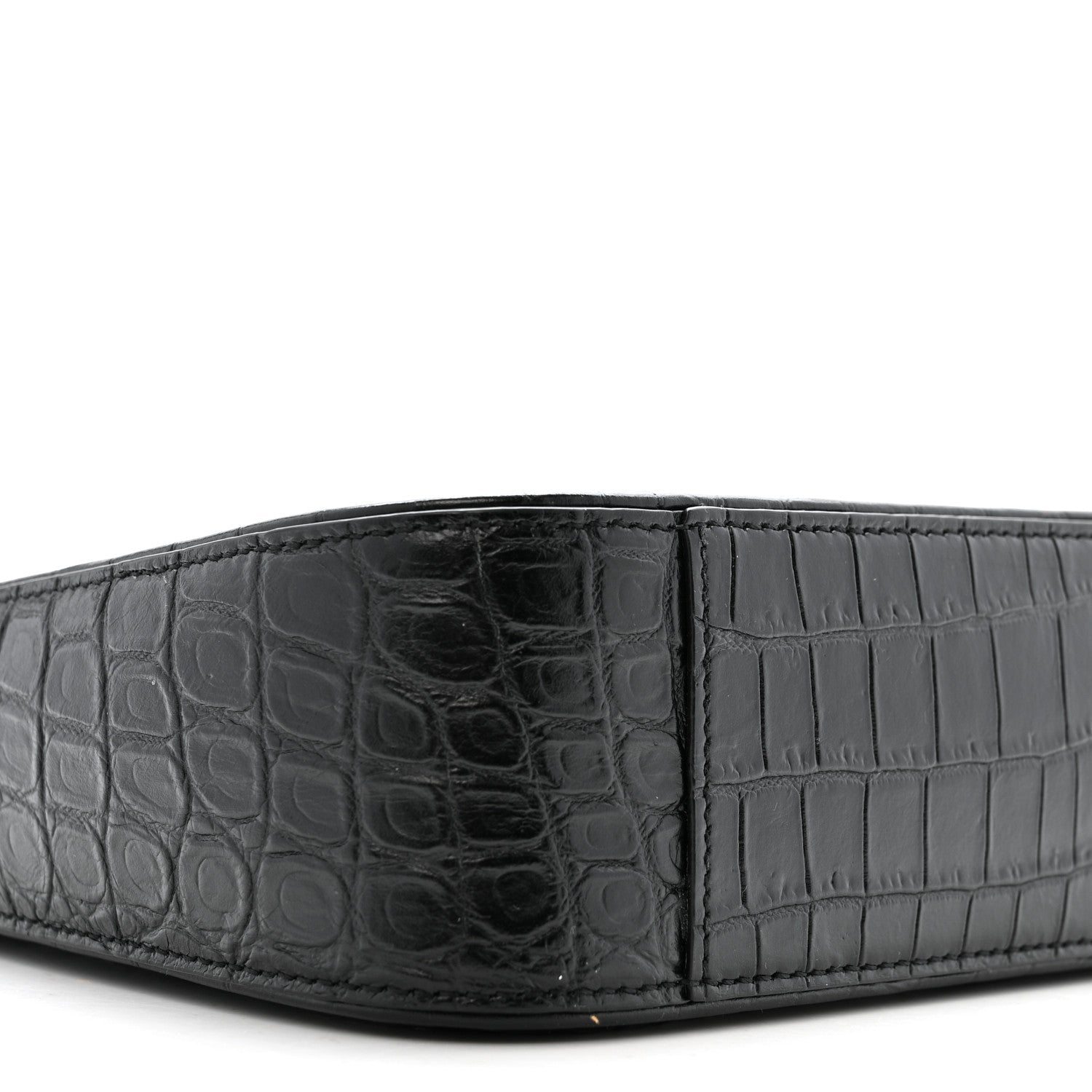 Calfskin Crocodile Embossed Le 5 A 7 Hobo Black