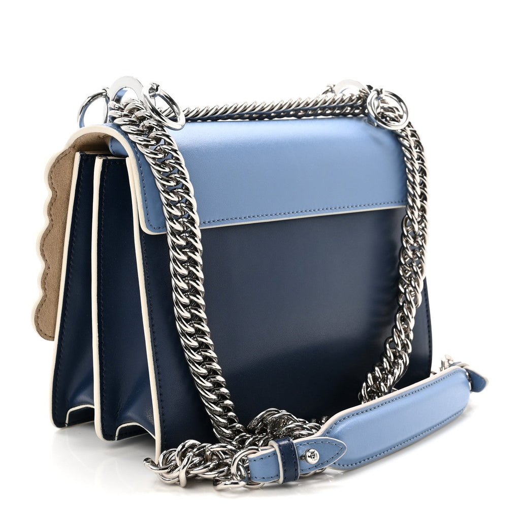 Vitello Liberty Pearl Scalloped Small Kan I Shoulder Bag Nebula Blu Scuro