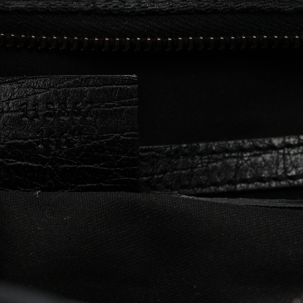 Monogram Medium Horsebit Chain Hobo Black