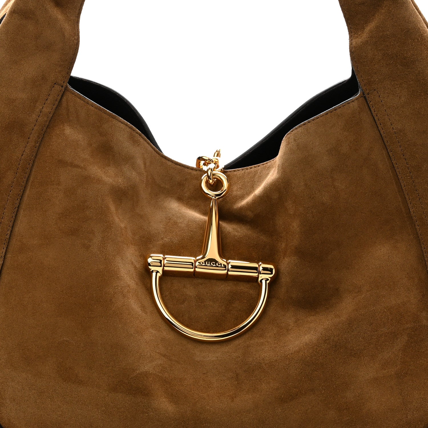 Suede Softbit Maxi Shoulder Bag Brown