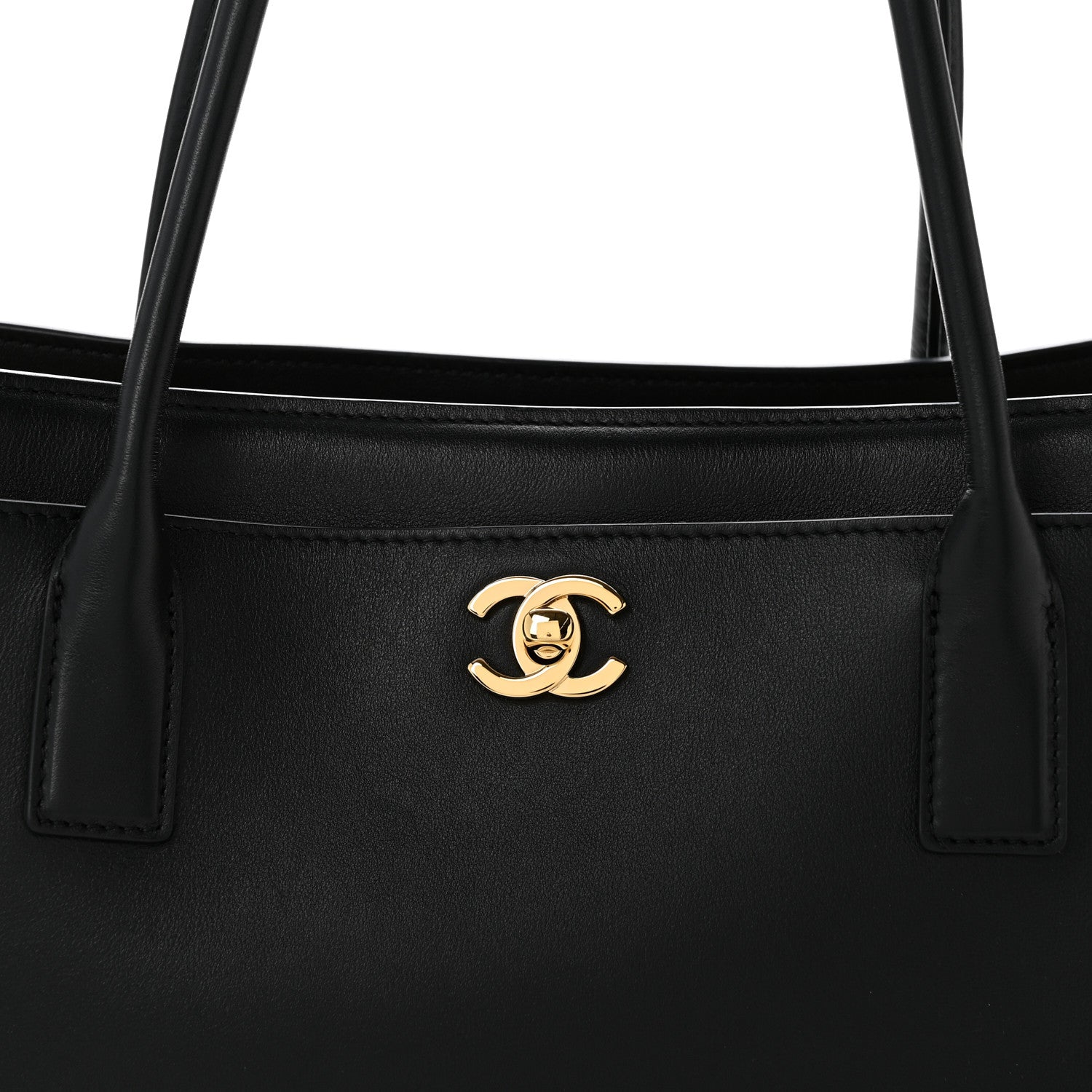 Calfskin Archetype Small Shopping Tote Black