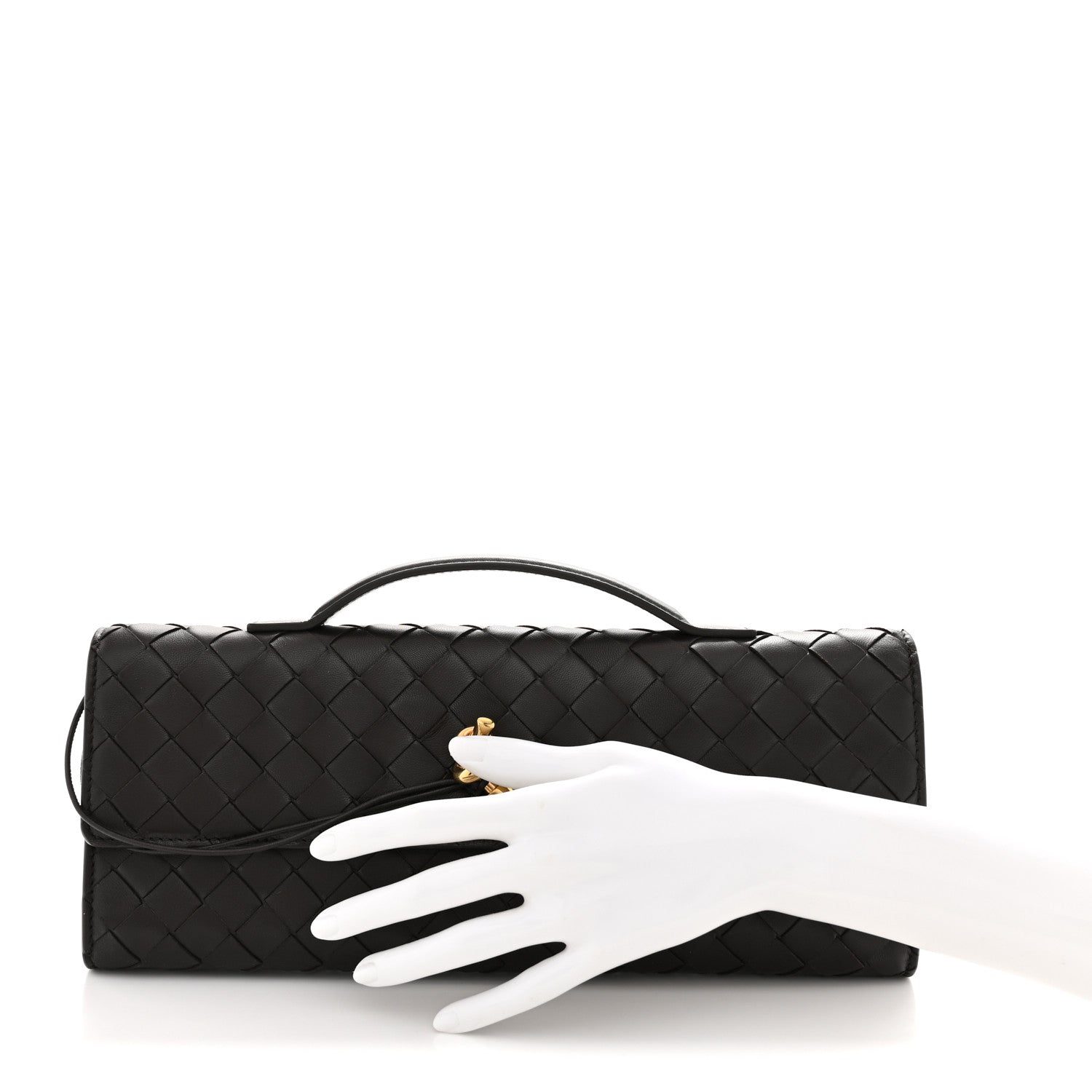 Nappa Intrecciato Long Andiamo Top Handle Clutch Fondant