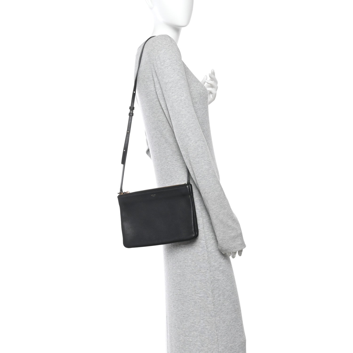 Lambskin Small Trio Crossbody Bag Black