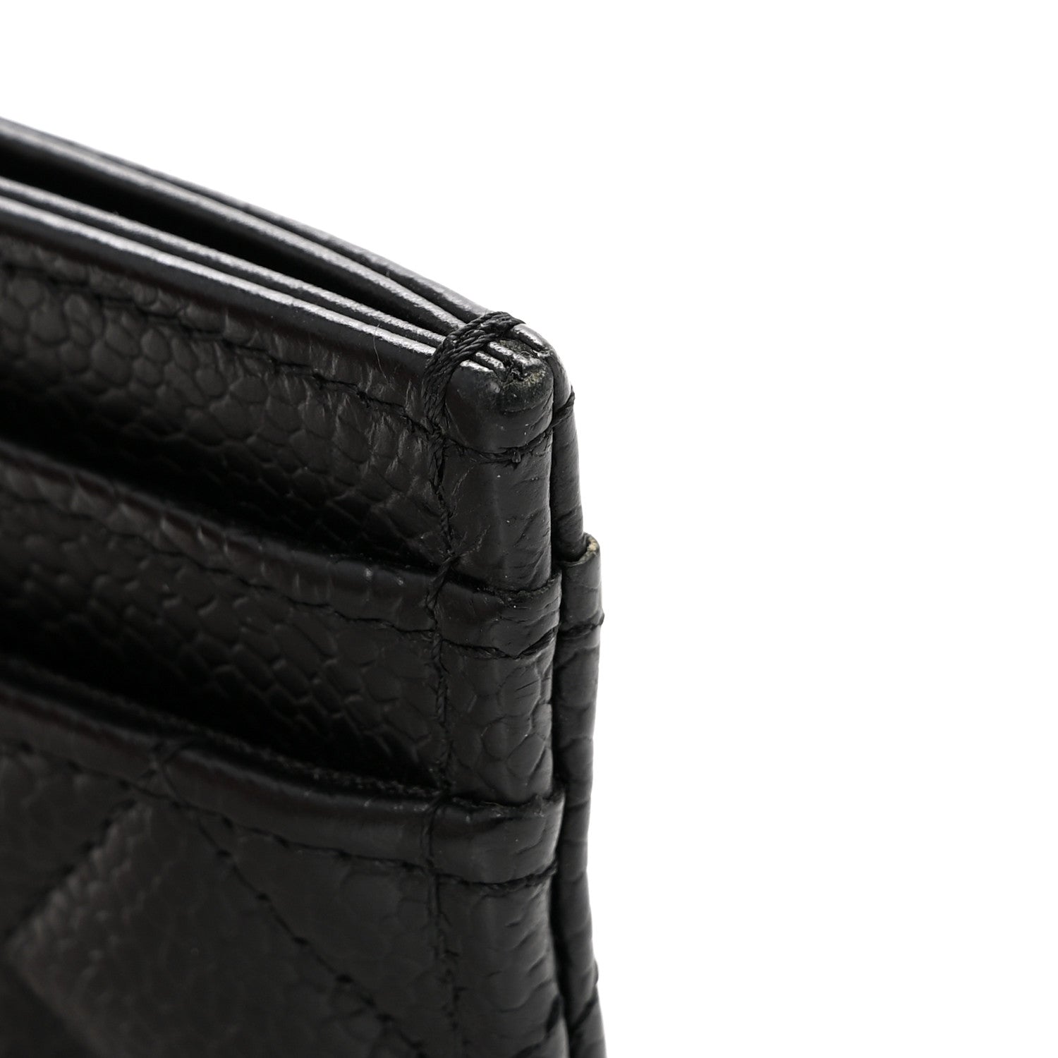 Caviar Quilted Boy Card Holder Black
