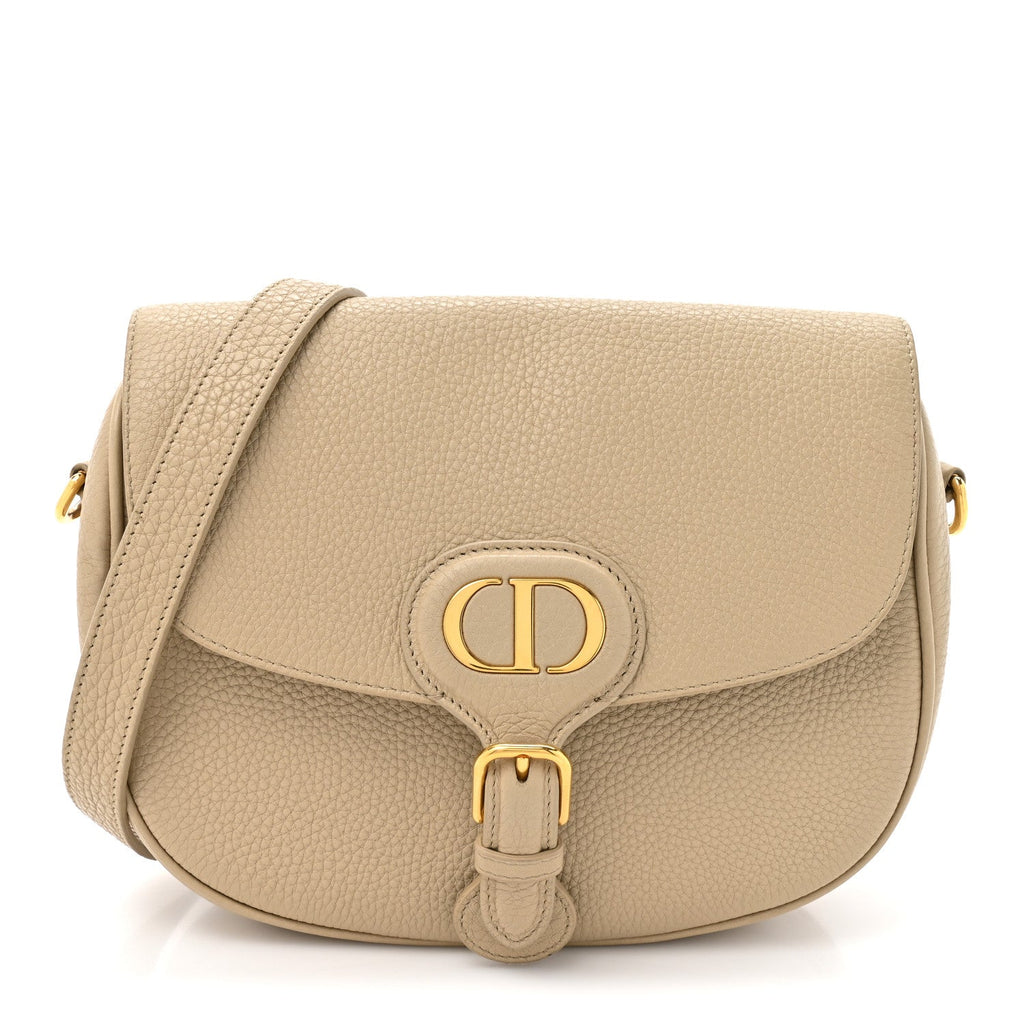 Grained Calfskin Medium Bobby Flap Beige
