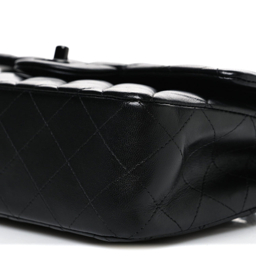 Lambskin Quilted Small Double Flap So Black