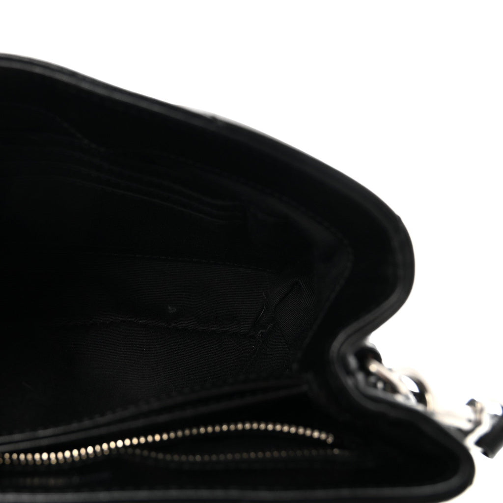 Calfskin Y Quilted Monogram Toy Loulou Crossbody Bag Black
