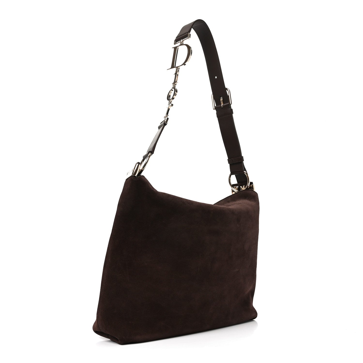 Suede Calfskin Medium Diorly Bag Chocolate