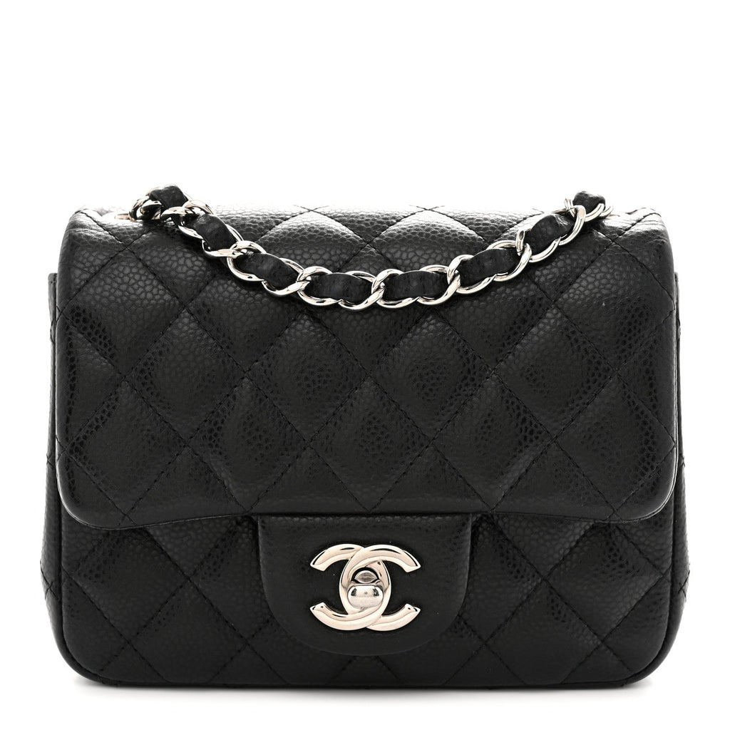 Caviar Quilted Mini Square Flap Black