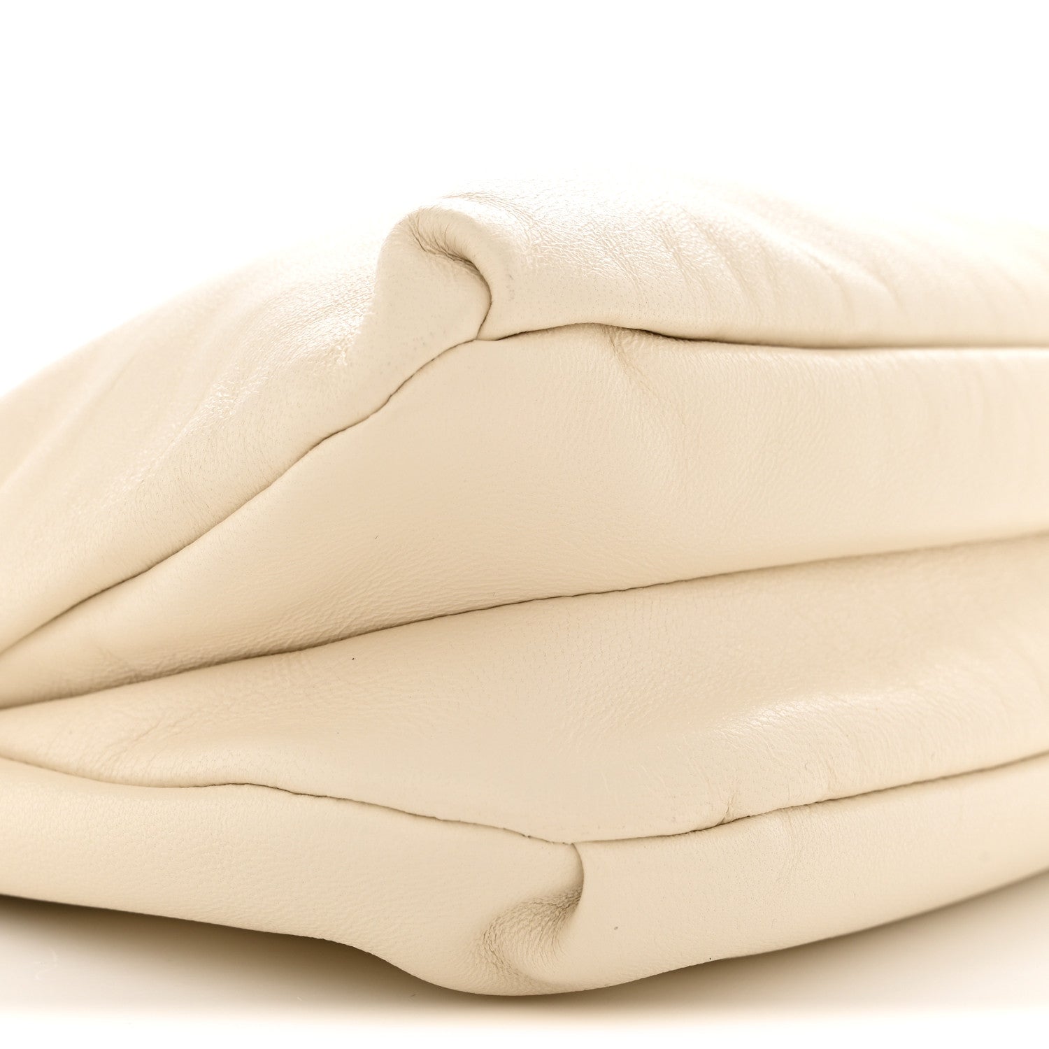 Grained Calfskin Bourse Clutch Ivory