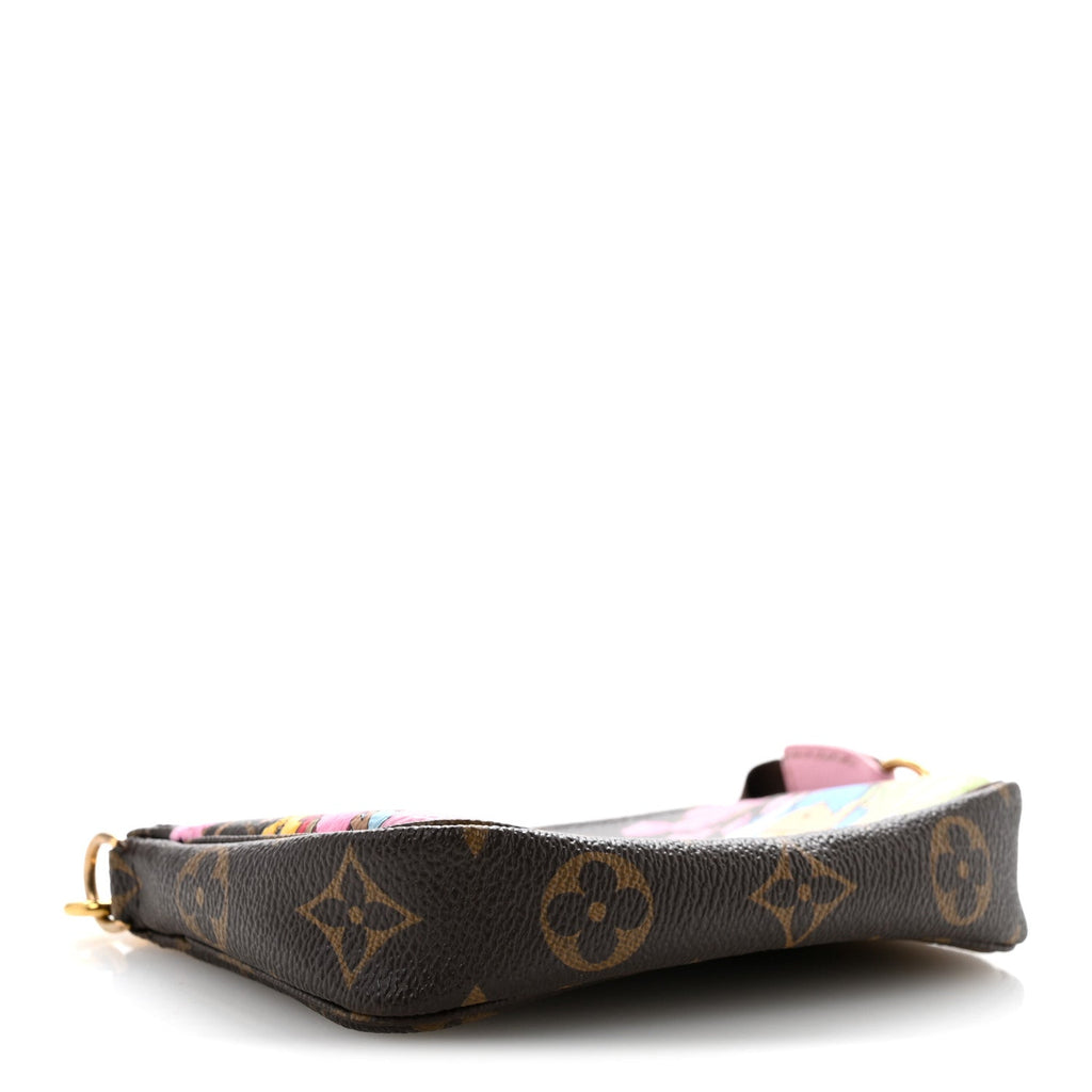 Monogram 2021 Christmas Animation Japanese Garden Mini Pochette Accessories Wisteria Pink
