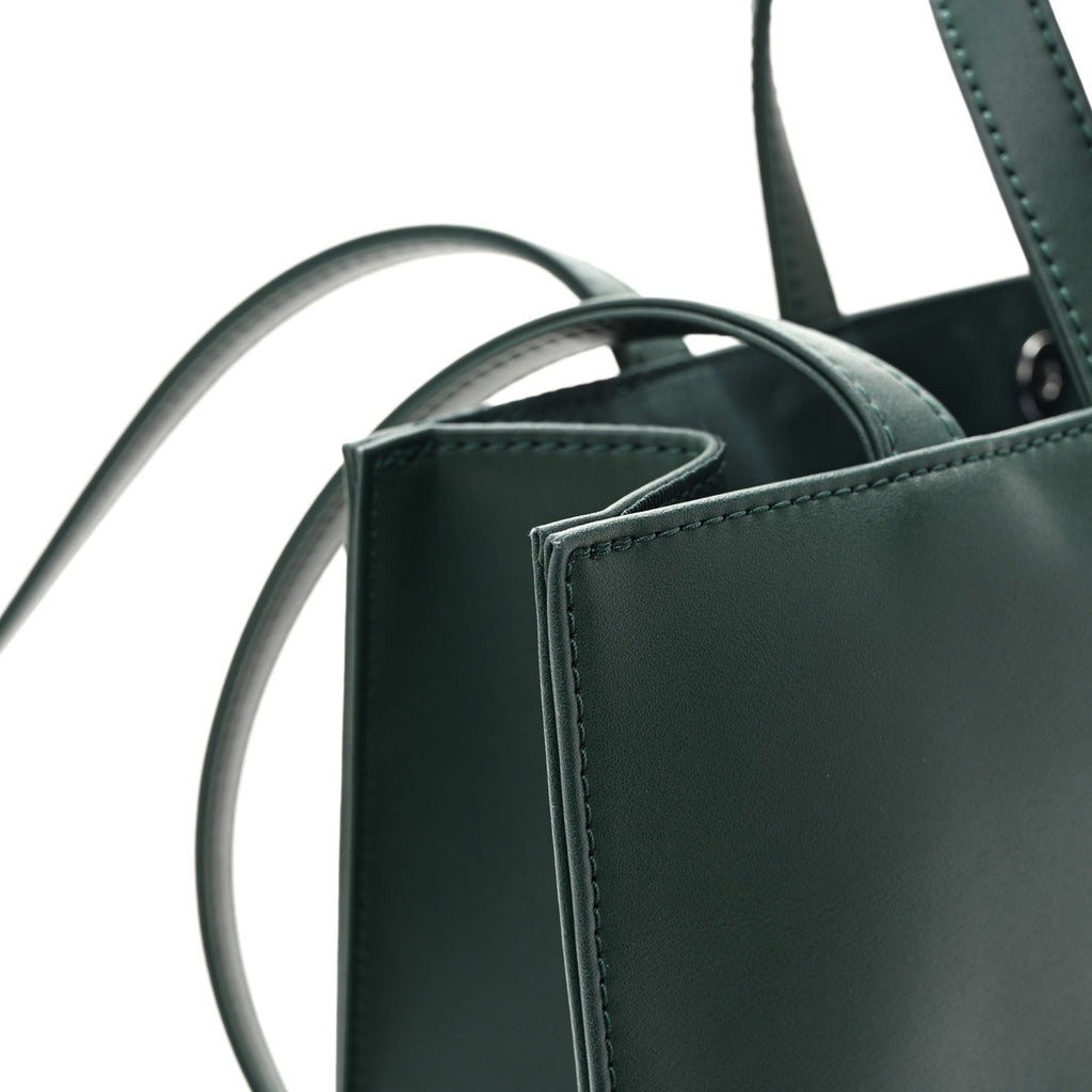 Vegan Leather Medium Shopping Bag Dark Olive