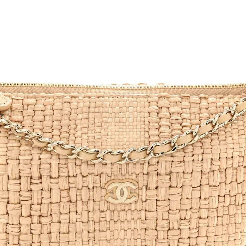 Raffia Other Shape With Chain Beige
