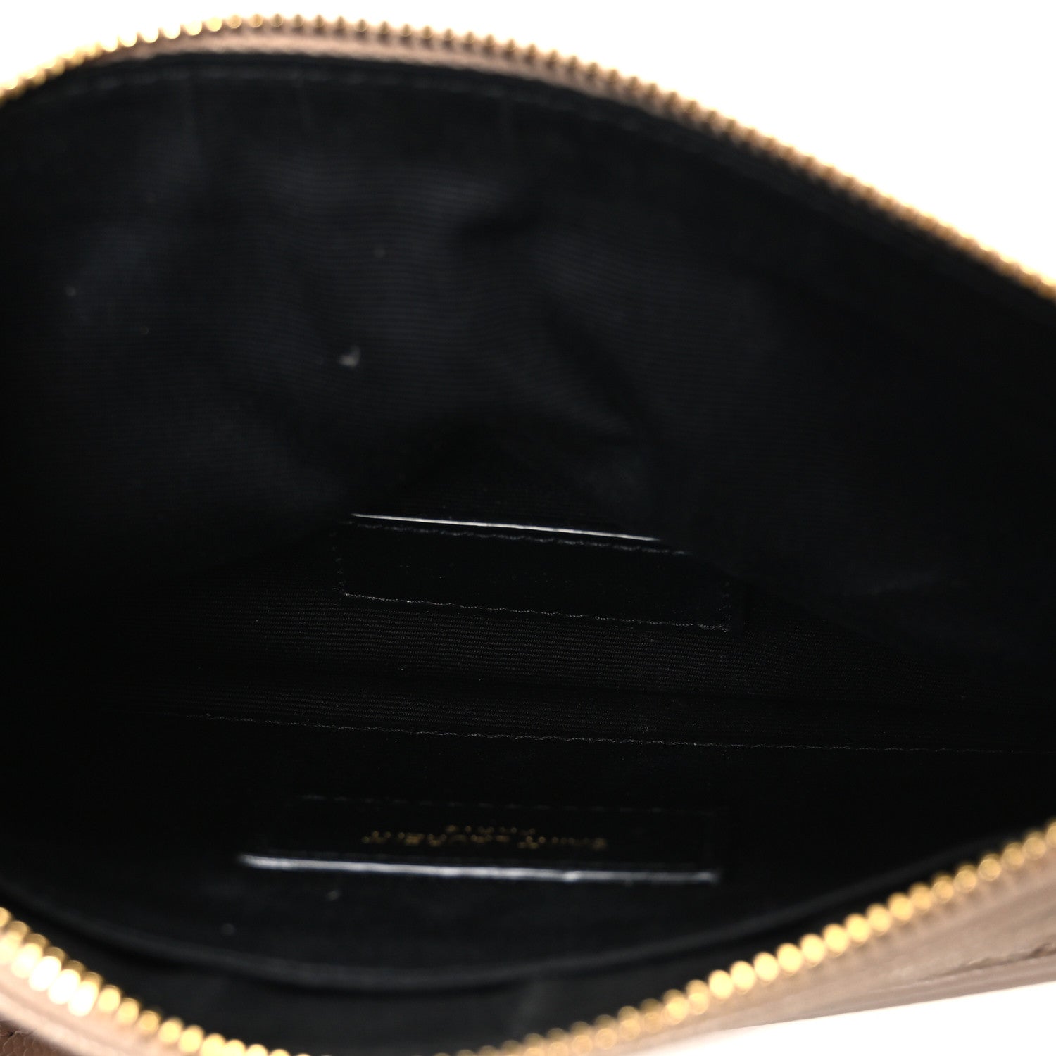 Grain De Poudre Chevron Monogram Large Bill Pouch Dark Beige