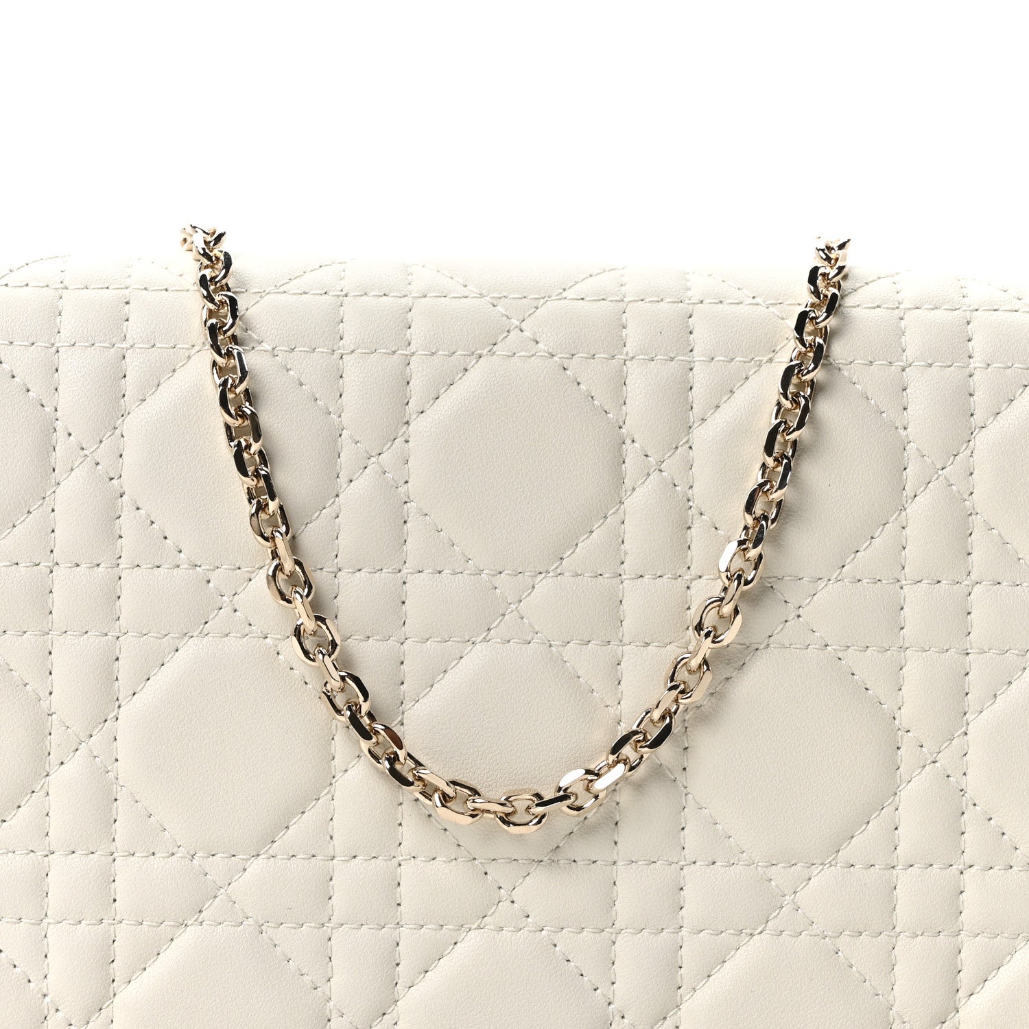 Lambskin Cannage Lady Dior Pouch Latte