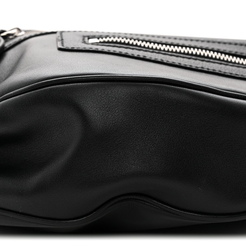 Calfskin Small Repeat Zip Hobo Black