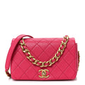 Caviar Quilted Small Fashion Therapy Flap Bag Dark Pink
