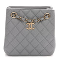 Caviar Quilted Mini Bucket Bag Blue