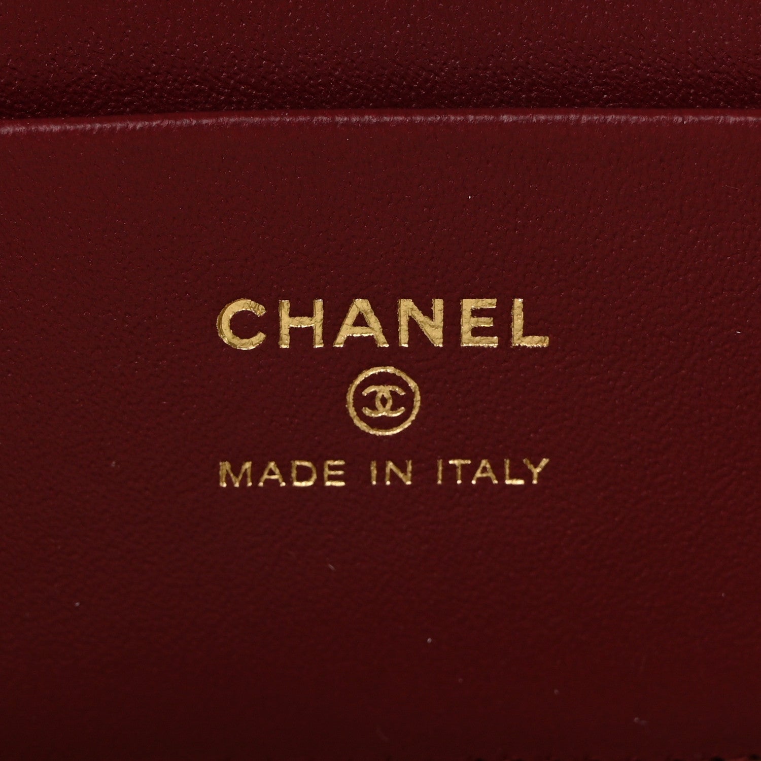 Grained Calfskin Top Handle Slim Vanity Case With Chain Camel Camel