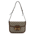 GG Supreme Monogram Horsebit 1955 Shoulder Bag Beige Brown Sugar