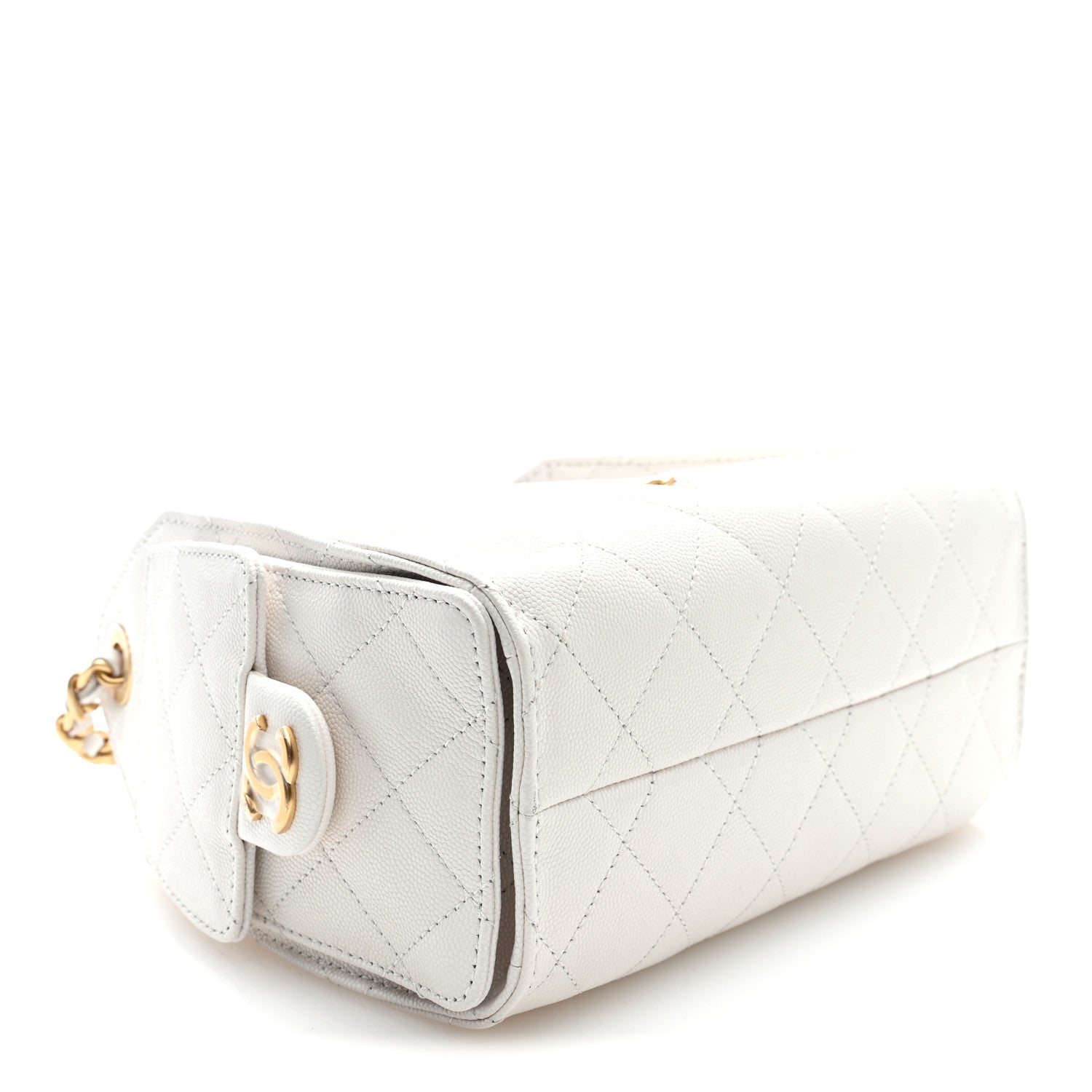 Caviar Quilted Mini Chanel 25 Handbag White
