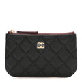 Caviar Quilted Small Cosmetic Case Black