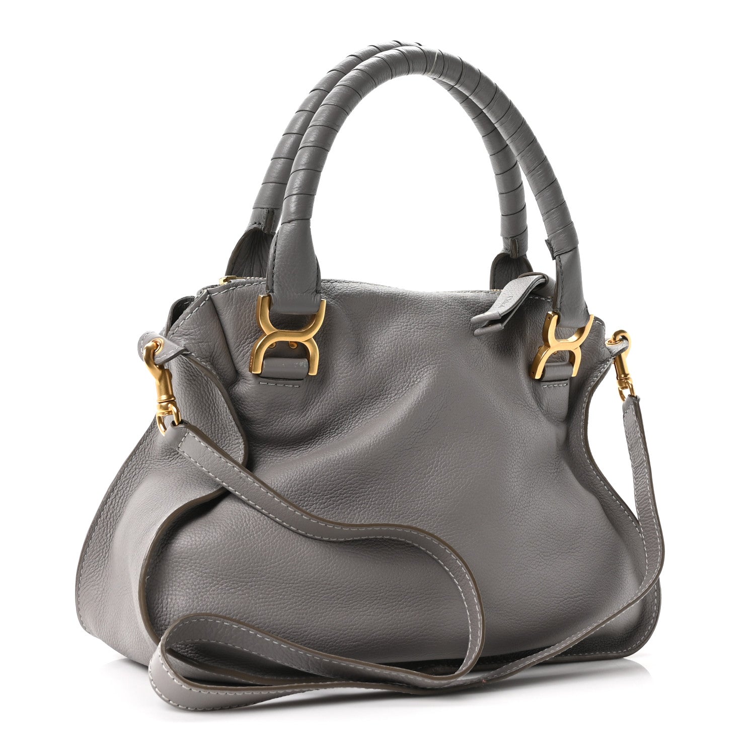Calfskin Medium Marcie Satchel Cashmere Grey