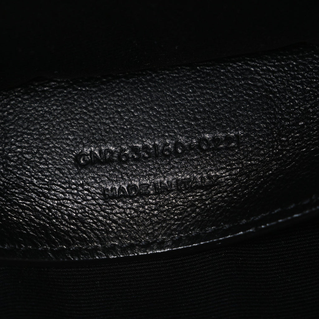 Crinkled Calfskin Matelasse Monogram Baby Niki Chain Satchel Black