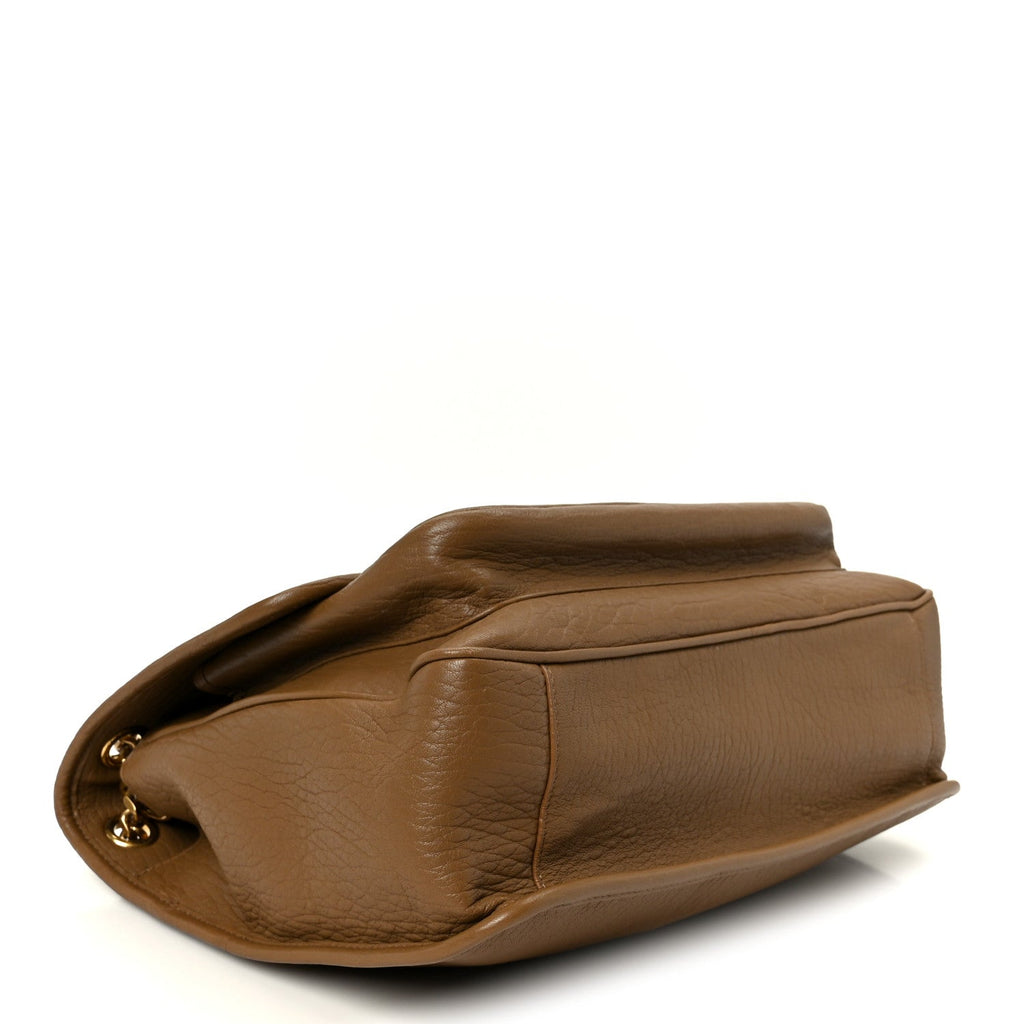 Grained Lambskin Monogram Large Niki Chain Satchel Dark Cork
