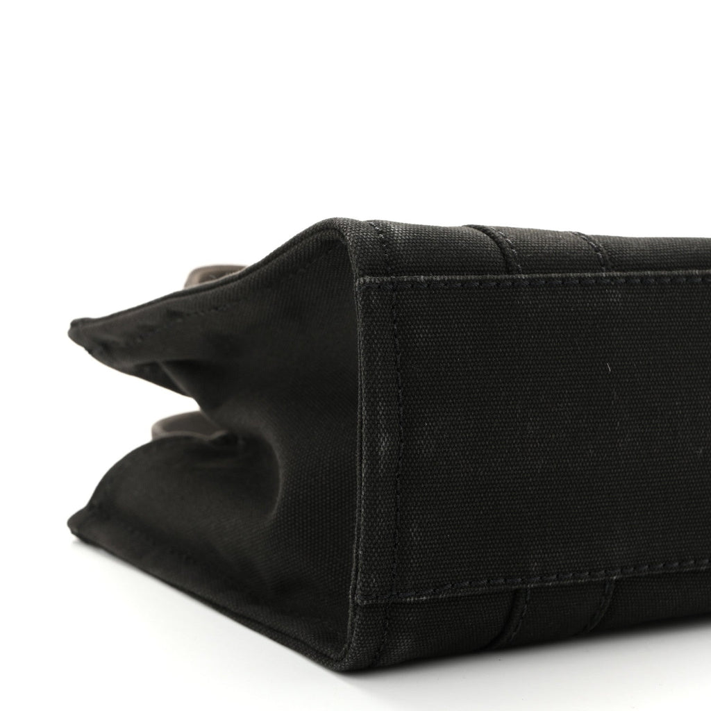 Cotton Canvas Small The Traveler Tote Bag Black