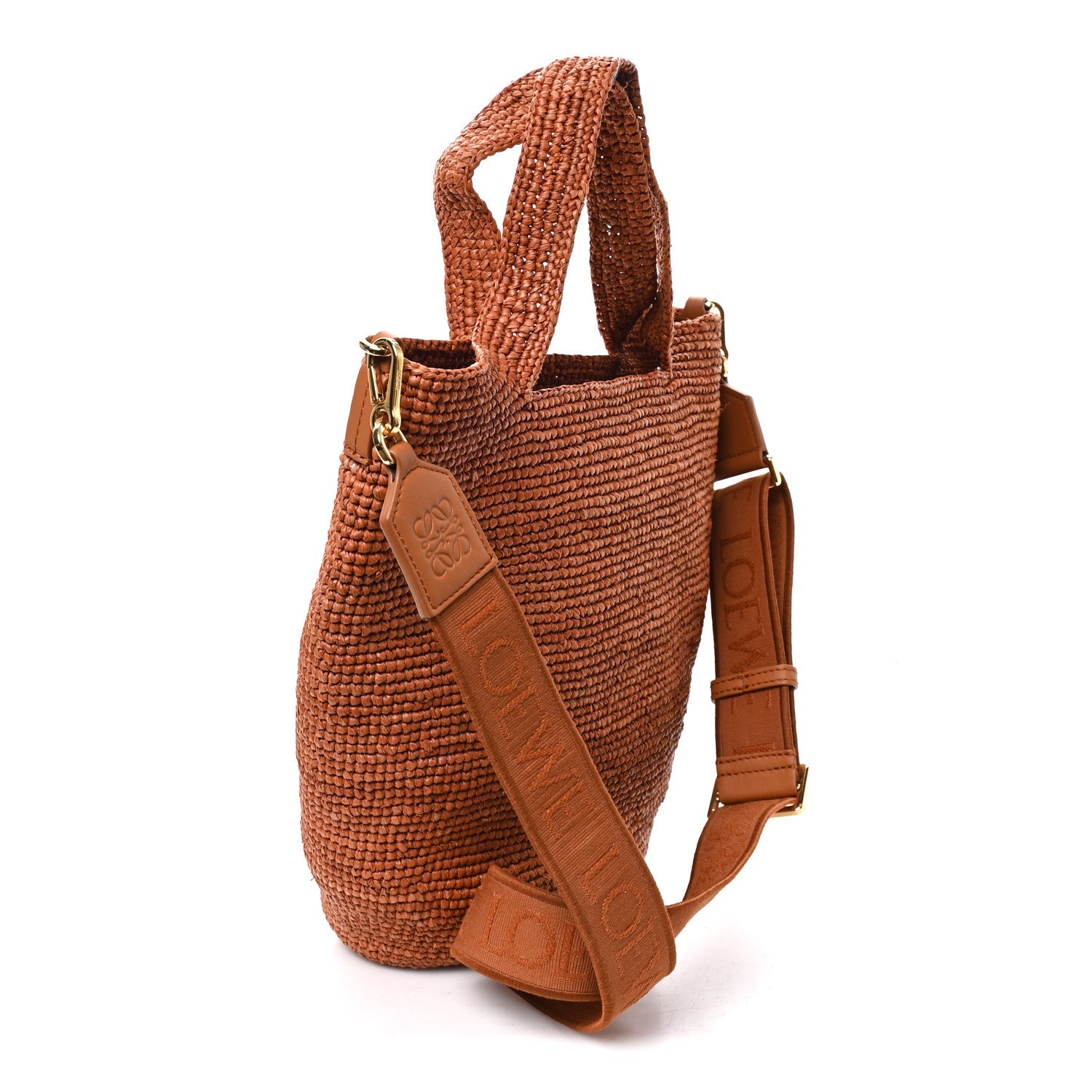 Raffia Mini Slit Tote Bag Honey Gold