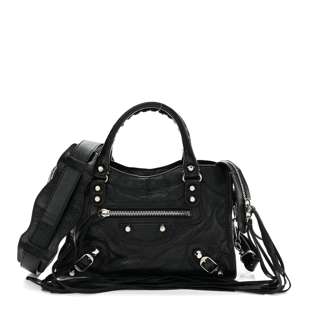 Agneau Classic Silver Hardware Mini City Black