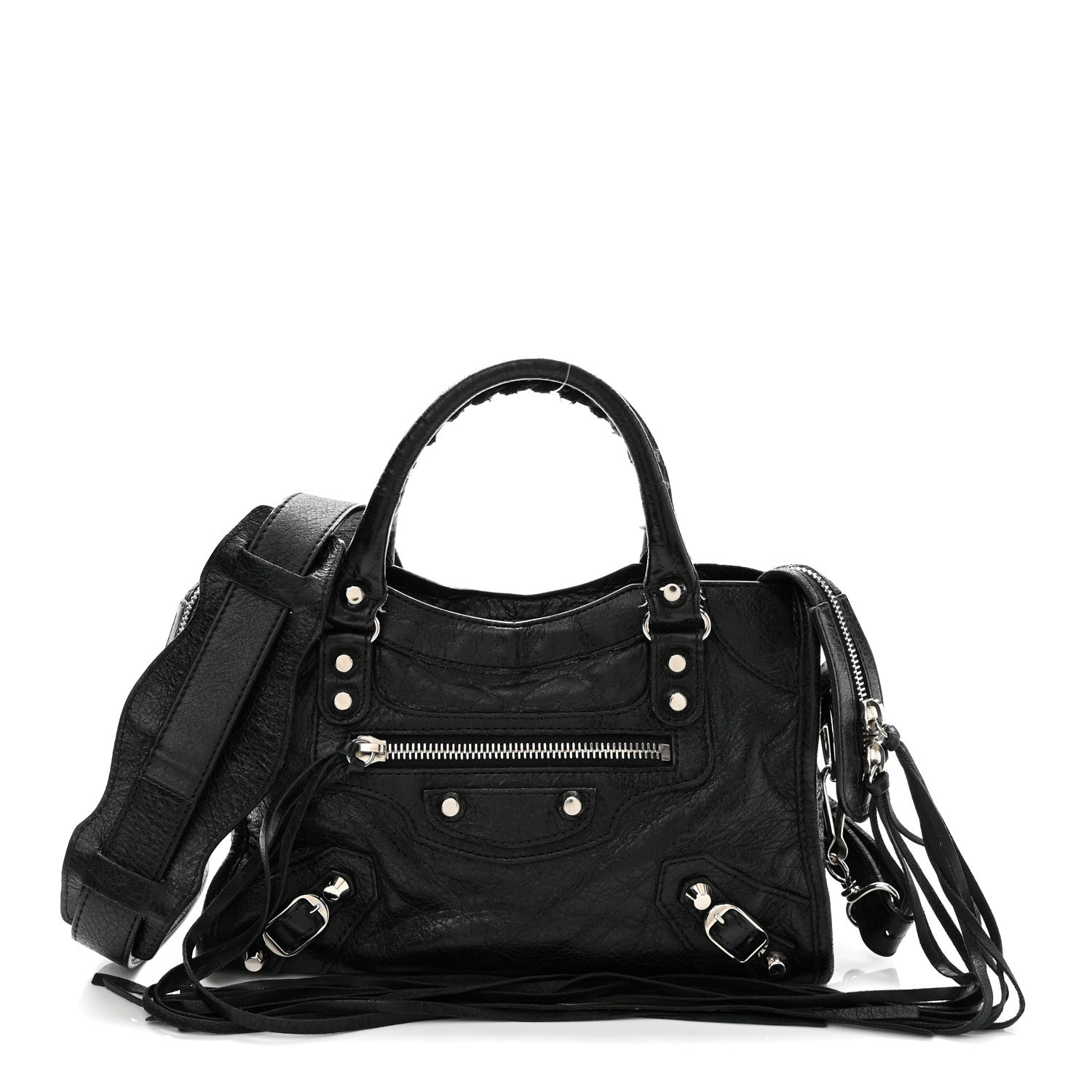 Agneau Classic Silver Hardware Mini City Black