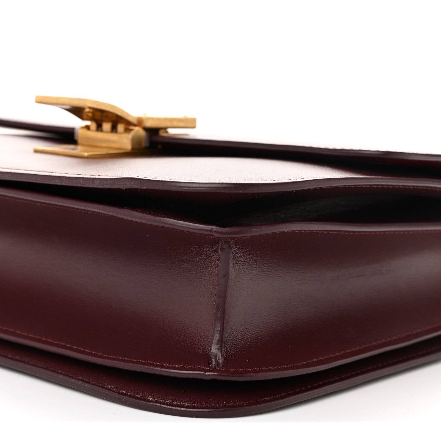 Box Calfskin Medium Classic Box Flap Bag Burgundy Burgundy