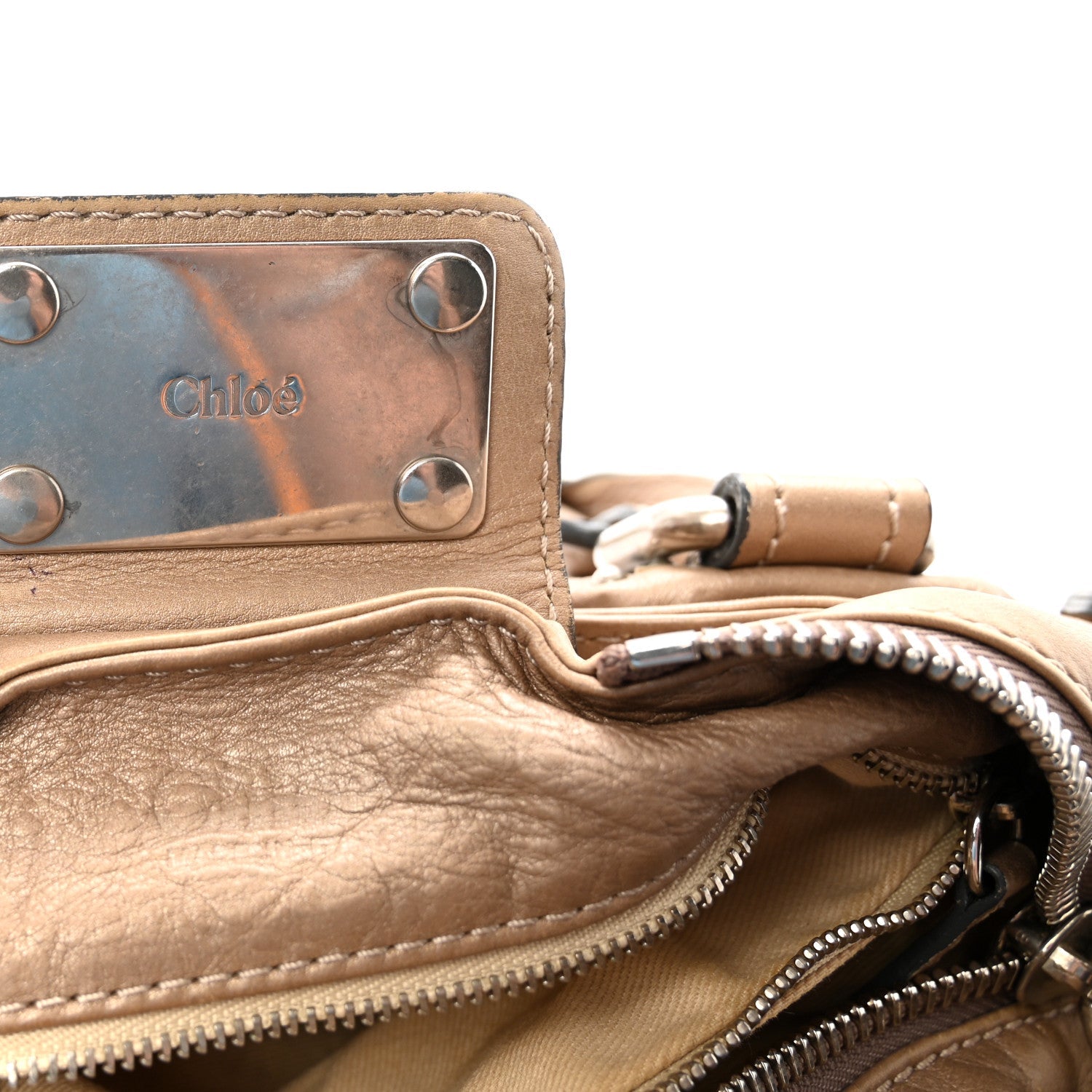 Calfskin Medium Paddington Satchel Beige