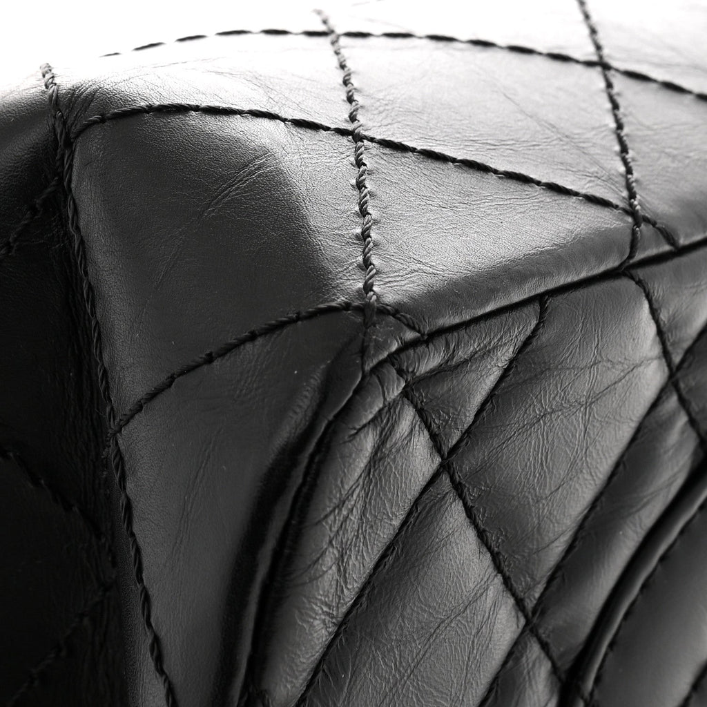 Aged Calfskin Quilted 2.55 Reissue 226 Flap Black