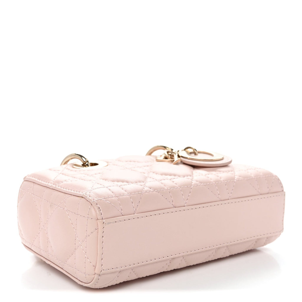 Lambskin Cannage Micro Lady D-Joy Rose Poudre