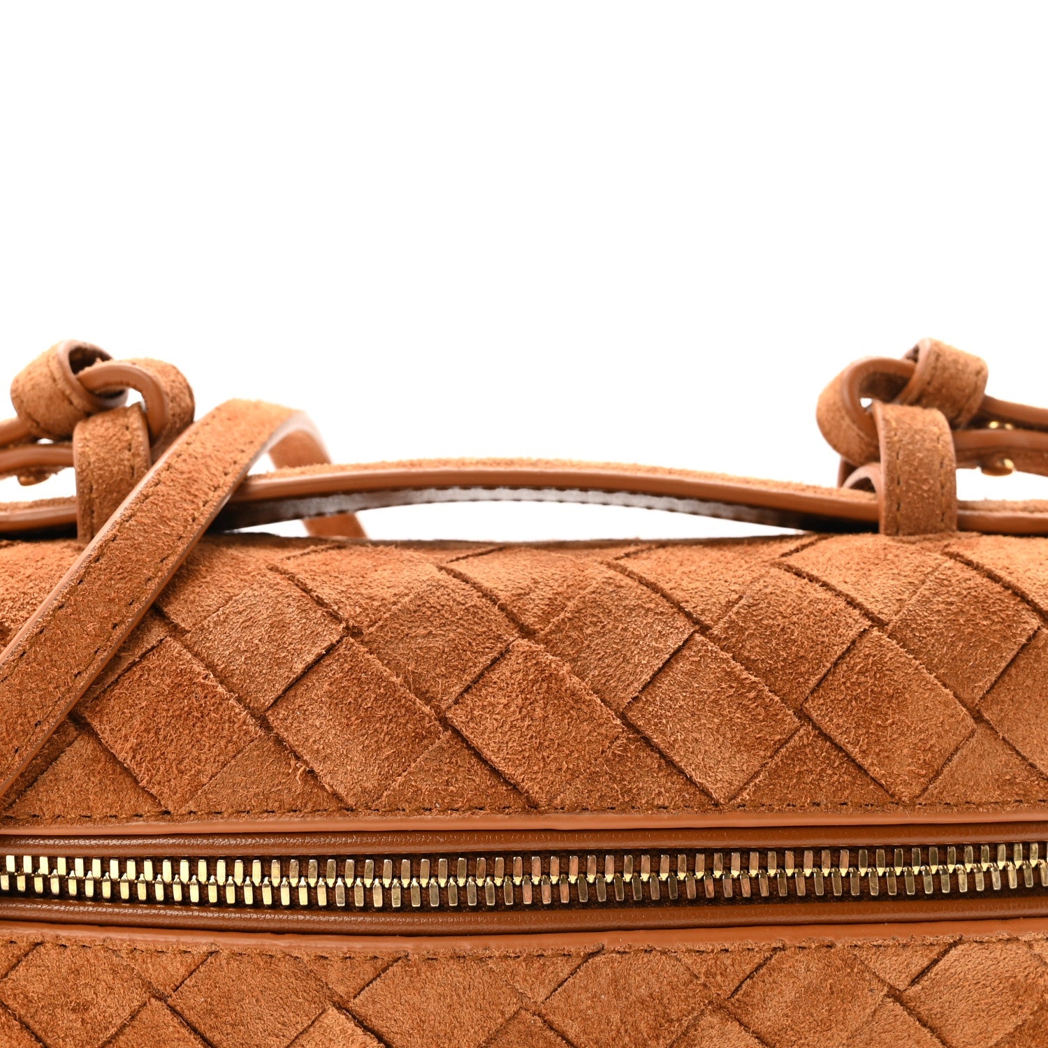 Suede Intrecciato Bang Bang Vanity Case Amber