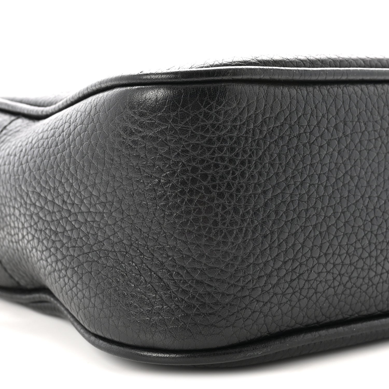 Pebbled Calfskin Small Soho Disco Bag Black