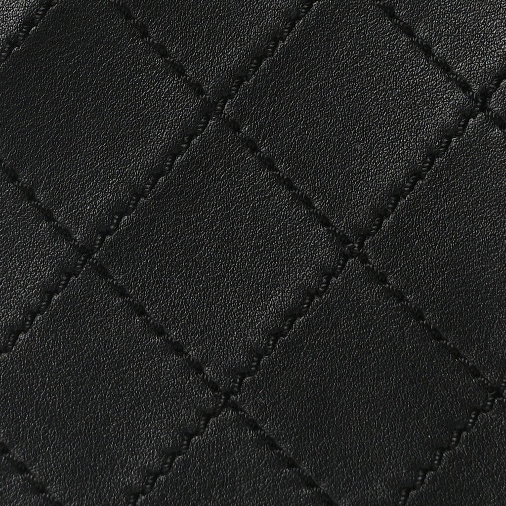 Calfskin Stitched Large Shopping Tote Black