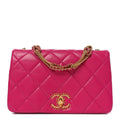 Lambskin Quilted On And On Small Chain Flap Fuchsia